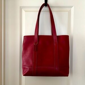 Coach Red Leather Tote
